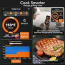 NIGOGOR SMART WIRELESS MEAT THERMOMETER 4 PROBES - WOOD/SILVER/BLACK - Like New