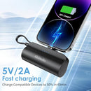 Portable Charger for iPhone With Dual Infterface Real 5000mAh AK-W079 Black Like New