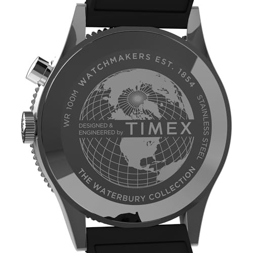 TIMEX WATERBURY 39MM MEN’S ANALOG - BLACK/STAINLESS STEEL/BLACK/SYNTHETIC RUBBER - Brand New