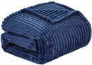 STRIATA RIBBED CORDUROY BLANKET – ULTRA-SOFT PLUSH BED BLANKET – KING 108 - NAVY - Brand New