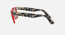 RAY-BAN WAYFARER POP POLISHED RED FRAME POLARIZED GRAY MIRROR LENSE 54-18-150 2P - Like New