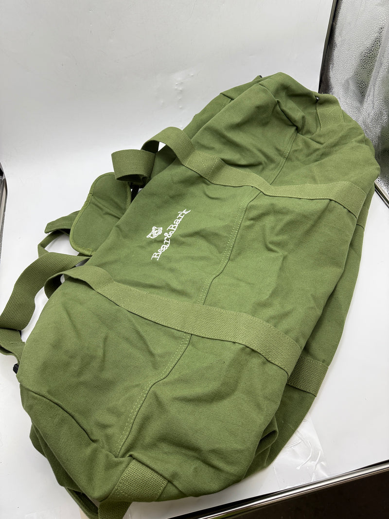 BEAR & BARK MEDIUM DUFFLE BAG – 32”X18” - 133.4L - GREEN - Like New