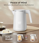 SSYFEI ELECTRIC KETTLE 1.0L 1200W FAST HEAT AUTO SHUT-OFF BOIL-DRY PROOF WHITE - Like New