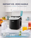 EUHOMY COUNTERTOP ICE MAKER MACHINE, 26LBS, AUTO-CLEANING, Z5812H - BLACK - Like New