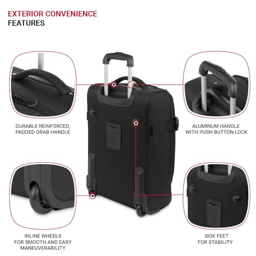 SwissGear Apex Exec Wheeled Rolling Duffel, 8-Day Capacity, Soft-Shell Luggage - Like New