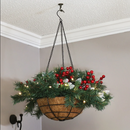 Sunnydaze Pre-Lit Artificial Christmas Hanging Basket VTY-990 - Black Like New