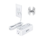 TESSAN Flat Plug Extension Cord 10FT Surge Protector Power Strip, 900 Joules - Like New