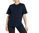 BLUE ICE WOMEN'S LOOSE FIT SHORT SLEEVE CREW NECK SOLID TEE - SIZE: L - NAVY - Like New