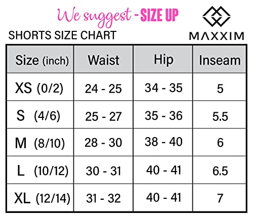 MAXXIM Womens Workout Biker Short Seamless Tummy Control for Yoga, Gym Workout - Like New