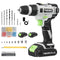 FABOKA 21V CORDLESS DRILL SET POWER DRILLS KIT 2X 2.0AH BATTERY CHARGER FA0201 - Like New