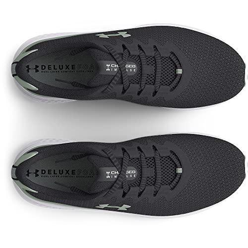 UNDER ARMOUR WOMEN'S CHARGED IMPULSE 3 JET GRAY/ILLUSION GREEN SIZE 10 - Like New