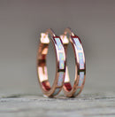 GENERIC WHITE OPAL INLAY ROSE GOLD HOOP EARRING - ROSE GOLD - Like New