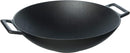 Jim Beam 12'' Pre Seasoned Heavy Duty Construction Cast Iron Grilling Wok BLACK - Like New