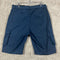 BLUE ICE MEN'S SLIM FIT STRETCH BELTED CARGO SHORTS - SIZE: MEN 30 - NAVY - Brand New