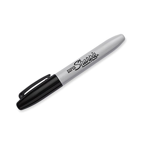 SHARPIE SUPER PERMANENT MARKERS, FINE POINT, BLACK 12 COUNT SHARPIE - BLACK/GRAY - Brand New