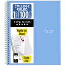 FIVE STAR SPIRAL NOTEBOOK STUDY APP 1 SUBJECT COLLEGE RULED 8.5" X 11" - BLUE - Like New