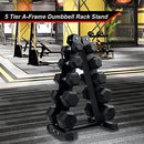 A-Frame Dumbbell Rack Stand Only Weight Rack for Dumbbells 5 Tier B08ZXH4DHV - Like New