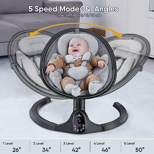 BABYBOND BABY SWINGS FOR INFANTS TO TODDLER | BLUETOOTH BABY SWING - BLACK - Like New