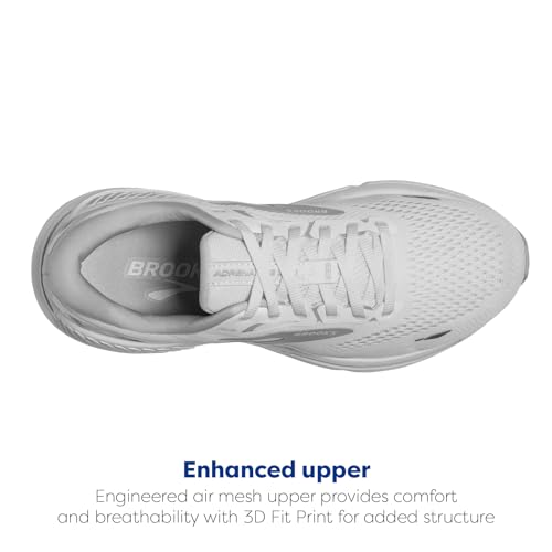 Brooks Women’s Adrenaline GTS 23 Supportive Running Shoe White/Oyster/Silver - Like New