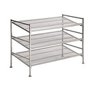 Seville Classics 3-Tier Iron Mesh Utility Shoe Rack, Silver - Brand New