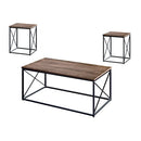 LIFE CONCEPT CORAL FLOWER MODERN COFFEE TABLE 3PC, DARK OAK - - Scratch & Dent