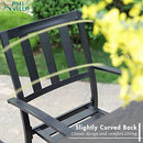 PHI VILLA Stackable Patio Dining Chairs Set of 2, Wrought Iron B07D76CR4Z Black - Brand New