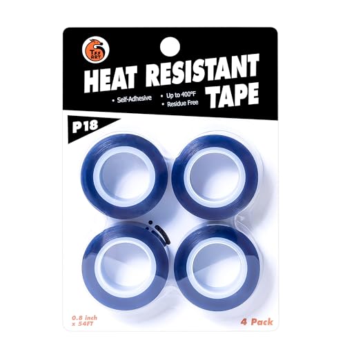 TSSART P18 Heat Tape Blue Heat Press Vinyl Sublimation 4Pack 0.8"x54FT - Brand New