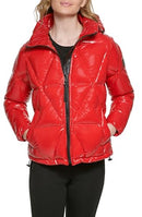 LWOMD634 Karl Lagerfeld Paris Women's Glossy Rain Wear Short Puffer - M - Brand New
