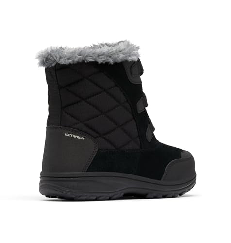 COLUMBIA WOMEN'S ICE MAIDEN SHORTY SNOW BOOTS WOMEN 10.5 BLACK/COLUMBIA GREY - Like New