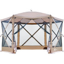 EVER ADVANCED POP UP GAZEBO SCREEN HOUSE TENT FOR CAMPING, BROWN - BROWN - Like New