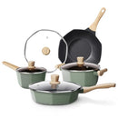 REALCOOL POTS PANS SET NON STICK 8 PIECES OCTAGON COOKWARE RCKCS01 - GREEN - Like New