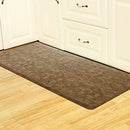 J&V TEXTILES Medallion Embossed Cushioned Mat (17" X 60"), Non Slip - Taupe - Like New
