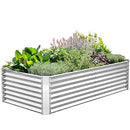 FRIZIONE 8x4x2ft Galvanized Metal Raised Garden Bed for Vegetables - SILVER - Like New
