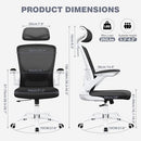 BESTFAIR HOME OFFICE DESK CHAIRS ERGONOMIC OFFICE CHAIR LUMBAR - WHITE/BLACK - Like New