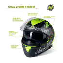 HAX HELMETS HAX FULL FACE MOTORCYCLE REAR WING- SIZE: S - IMPULSE DEVOUR YELLOW - Brand New