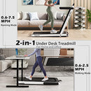 GOPLUS 2 IN 1 UNDER DESK TREADMILL 2.5HP SUPERFIT FOLDING APP CONTROL - WHITE - Like New