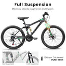 ECARPAT Mountain Bike 26" 21 Speed Dual Suspension - Gray/Green - Like New