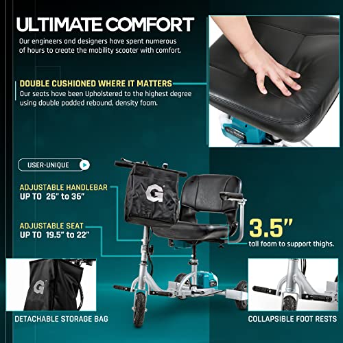 G 3 Wheel Mobility Scooter Plus - Electric Powered, Air Friendly GUT121 - Black - Like New