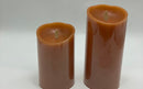 LUMINARA 2-PACK FLAMLESS CANDLE, HEIGHT 5" & 7" - RUST - Like New