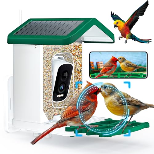 DOROEO SMART BIRD FEEDER 2.5K HD AUTO CAPTURE BIRD VIDEOS TV-XM-Q40-4MP - GREEN - Like New