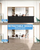 KISKIZ 165 INCH RETRACTABLE GATE,MESH BABY,EXTRA LONG DOG GATE - BLACK - Like New