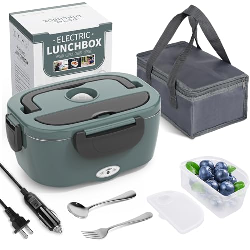 HERRFILK ELECTRIC LUNCH BOX FOOD HEATER 3 IN 1 FORK SPOON INSULATED CARRY BAG Like New