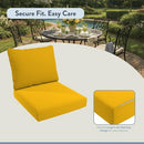 CALIFORNIA UMBRELLA OUTDOOR DEEP SEAT CUSHION, 24 X 48 INCH,LEMON - Brand New