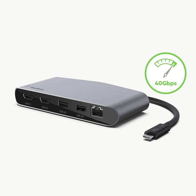 Belkin Thunderbolt 3 Dock Mini HD With Cable Usb C Hub Usb C Docking Station Like New