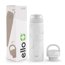 Ello Cooper 22oz Stainless Steel Water Bottle - White Marble - Like New