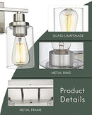 Cargifak 2-Light Vanity Lights, Vanity Wall Light Fixtures, 4815-2W-BN - Nickel - Like New