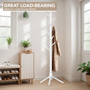 Hupmad Wooden Tree Coat Rack Stand 3 Adjustable Height 8 Hooks - WHITE - Like New