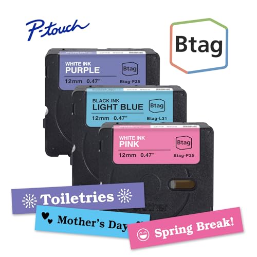 Brother P-touch Btag Label Tape BTAG3M02 0.47 in by 13.1 ft 3-Pack - Brand New