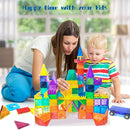 AFUNX 130 PCS Magnetic Tiles Building Blocks 3D Clear Construction - Multicolor Like New