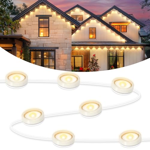 Brightever Permanent Outdoor Lights, Upgraded Warm White Outdoor Light 100FT - Like New